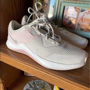 Light pink and white Nikes